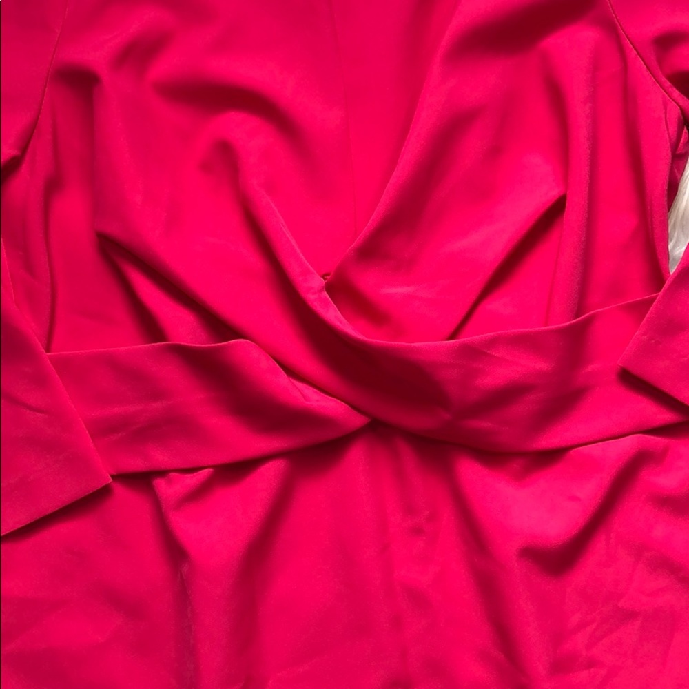 NWT Eloquii Cross Front Hot Pink Shift Dress - Picture 5 of 11